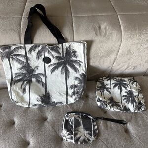 Tropical Palm Tree Tote and Pouch Set